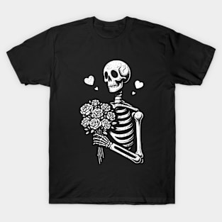 Waiting forever for love | Valentines skeleton funny T-Shirt